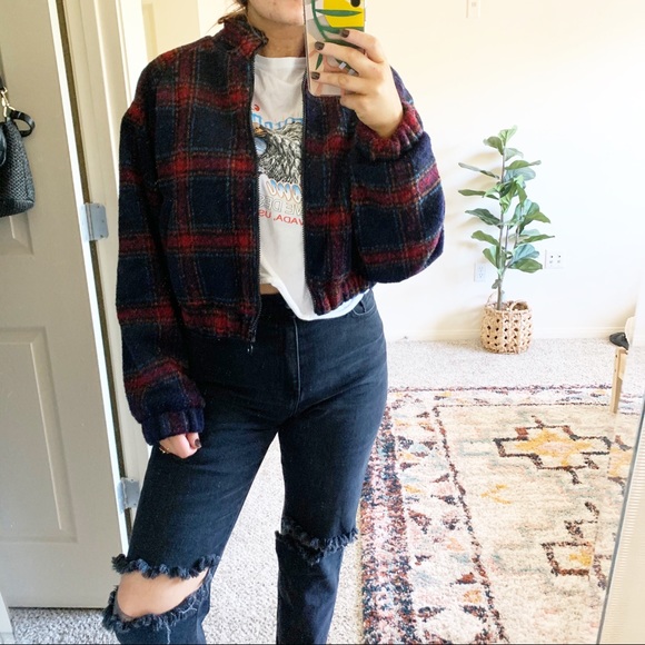 Cotton On Jackets & Blazers - NWT Plaid bomber zip up jacket